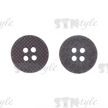 Пуговица пластиковая на четыре прокола, размер 24L, цвет серый фото 1