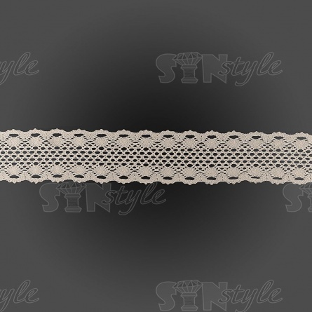 Кружево вязаное плетеное, ширина 70 мм, цвет бежевый, намотка 15 ярдов фото 1