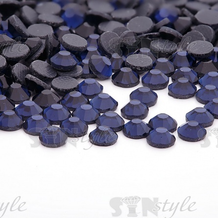 Стразы термоклеевые стеклянные SS16, форма круг, цвет темно-синий (909), 1440шт/уп (B6) фото 3