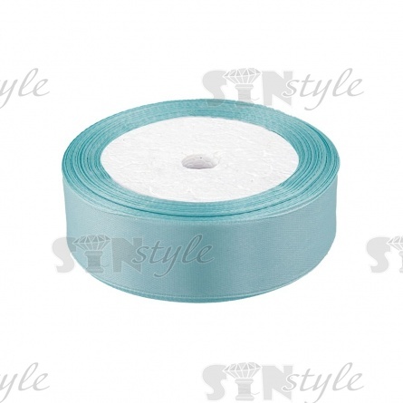 Лента атласная, ширина 25 мм, намотка 25 ярдов, цвет светло-бирюзовый (№148) фото 1