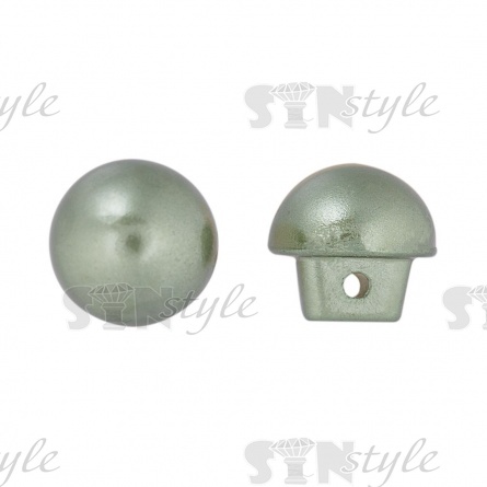 Пуговица пластиковая на ножке, в форме полусферы, фисташкового цвета, размер 18L фото 1