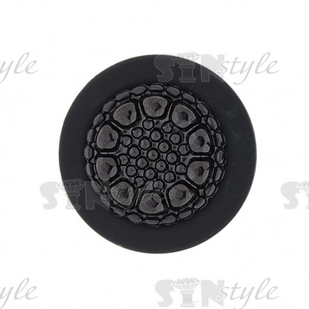 Пуговица пластиковая на ножке, размер 40L, цвет черный фото 2