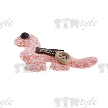 Аппликация 3D "Динозаврик", цвет грязно-розовый, размер 45х45 мм фото 2