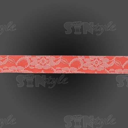 Декоративная лента двухслойная, цвет коралловый, ширина 25 мм, намотка 20 ярдов фото 2