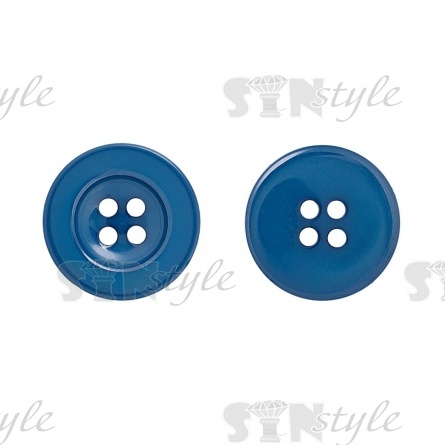 Пуговица пластиковая на четыре прокола, бирюзовая, 44L фото 1