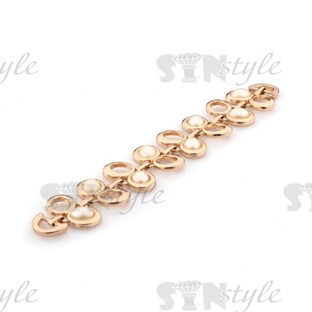 Декоративное украшение пришивное металлическое, цвет золото+белые стразы, размер 165х25 мм фото 2