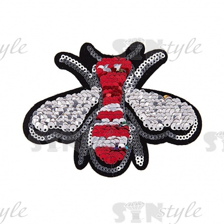 Термоаппликация текстильная, пайетки, размер 120х90 мм фото 3