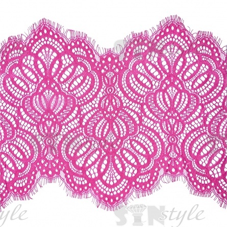 Кружево "Французское", ширина 250мм, цвет фуксия, длина 3 метра фото 1