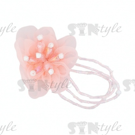 Аппликация с элементами из бисера, цвет розовый, размер 55х80 мм фото 1