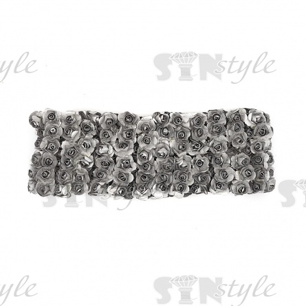 Цветочки декоративные, с напылением, цвет серебряный, размер 20 мм,144 шт/уп фото 3