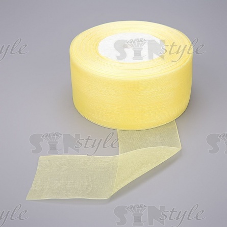Лента капроновая, ширина 50 мм, намотка 50 ярд, цвет желтый фото 1