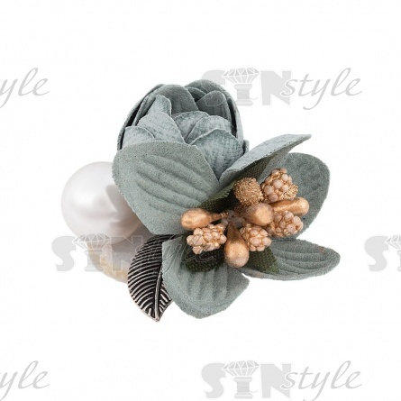 Цветочки декоративные, размер 50х40 мм, цвет мятный фото 3