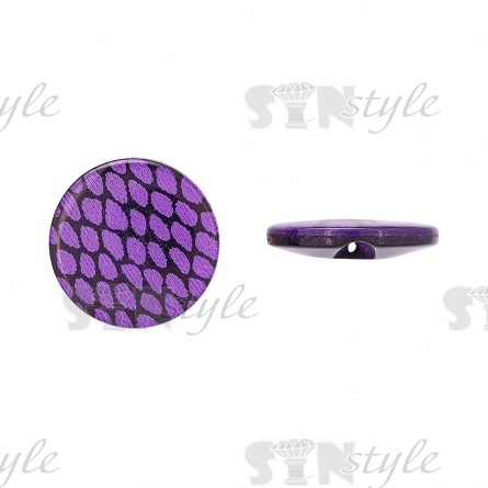 Пуговица пластиковая на полуножке, размер 34L, форма круглая, цвет фиолетовый фото 1