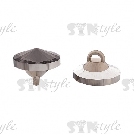 Пуговица стеклянная "кристалл", размер 20L, цвет черый прозрачный фото 2