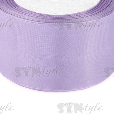 Декоративная лента атласная, ширина 50 мм, длина 25 ярдов, цвет светло-сиреневый (№021) фото 2