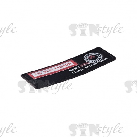 Аппликация пришивная ПВХ, с принтом, размер 42x13 мм, цвет черный фото 2