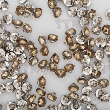 Пуговица стеклянная "кристалл", размер 20L, цвет шампань прозрачный фото 4