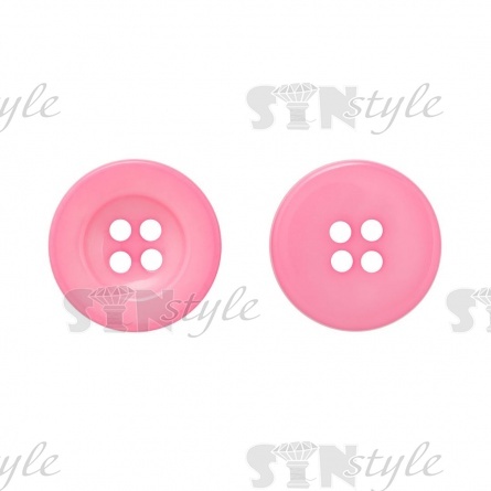 Пуговица пластиковая на четыре прокола, розовая, 34L фото 1