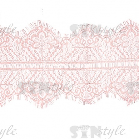 Кружево "Французское", ширина 140 мм, цвет розовый, длина 3 метра фото 1