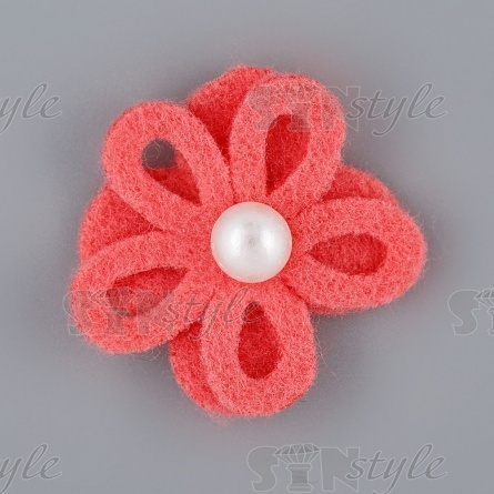 Цветочки декоративные, цвет кораловый, размер 25 мм,  фото 1