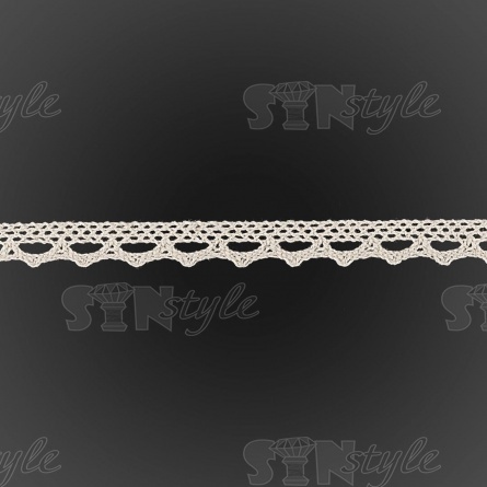 Кружево вязаное плетеное, ширина 12 мм, цвет бежевый, намотка 15 ярдов фото 1