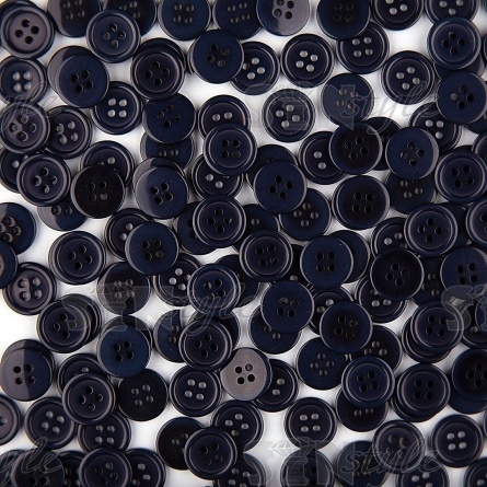 Пуговица пластиковая на четыре прокола, темно-синяя, 32L фото 3