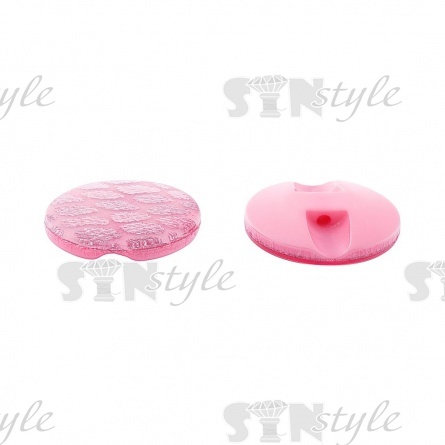 Пуговица пластиковая на полуножке, размер 20L, форма круглая, цвет розовый фото 2