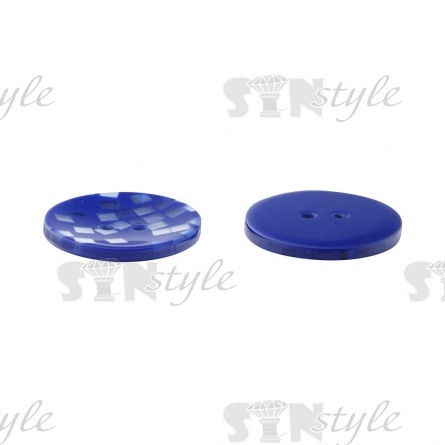 Пуговица пластиковая на два прокола, размер 60L, цвет синий фото 3