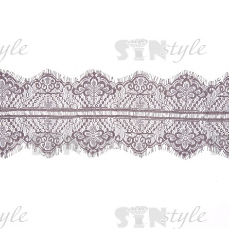 Кружево "Французское", ширина 140 мм, цвет темно-серый, длина 3 метра фото 2