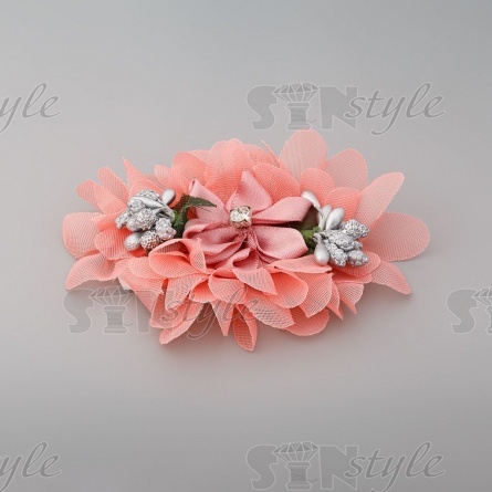 Цветочки декоративные, цвет коралловый, размер 90х75 мм,  фото 2