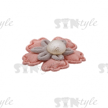 Аппликация 3D "Цветок", цветок, цвет грязно-розовый+серый, размер 33х33 мм фото 2