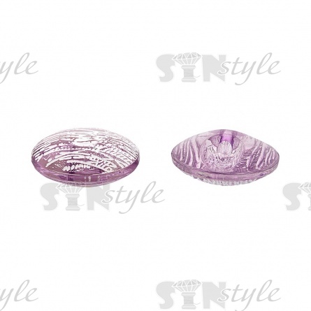 Пуговица пластиковая на полуножке, размер 20L, форма круглая, цвет сиреневый+серебряный фото 2