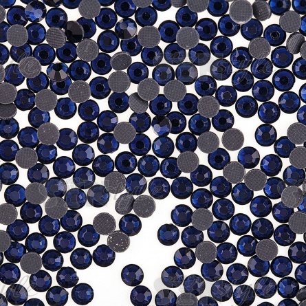 Стразы термоклеевые стеклянные SS16, форма круг, цвет темно-синий (909), 1440шт/уп (B6) фото 1