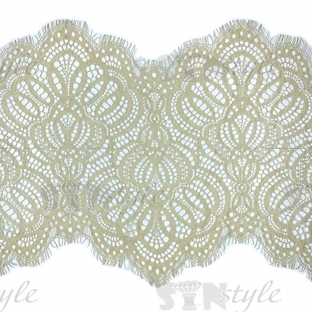 Кружево "Французское", ширина 250мм, цвет бежевый, длина 3 метра фото 1