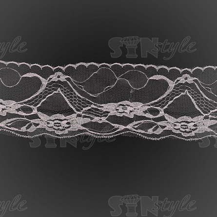 Кружево на сетке розового цвета с розовой вышивкой, ширина 80 мм, намотка 20 ярдов фото 1