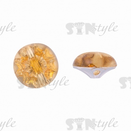 Пуговица на полуножке, размер 20L, в форме полусферы, цвет желтый прозрачный фото 1