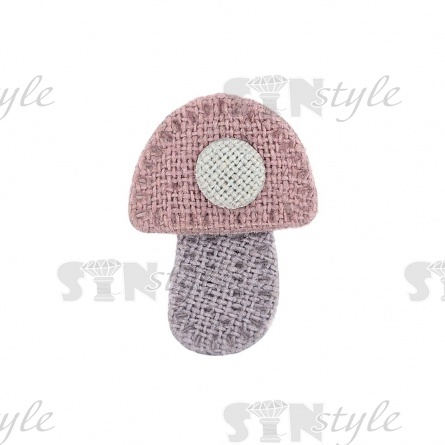 Аппликация 3D "Грибок", цвет грязно-розовый, размер 20х28 мм фото 1