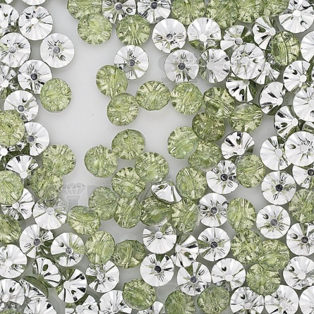 Пуговица на полуножке, размер 20L, в форме полусферы, цвет салатовый прозрачный фото 3