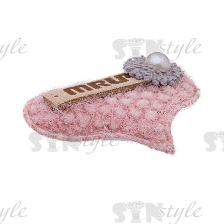 Аппликация 3D "Сердечко", цвет грязно-розовый, размер 40х25 мм фото 2