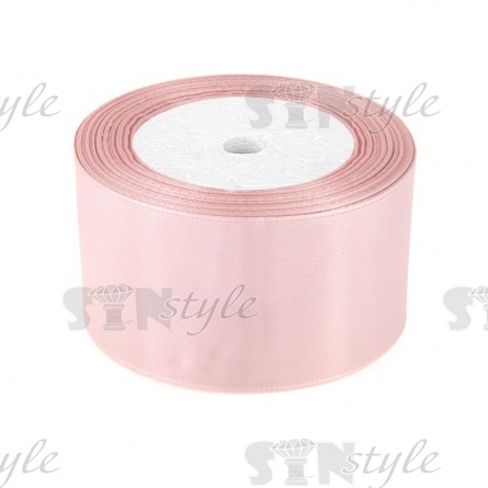 Декоративная лента атласная, ширина 50 мм, длина 25 ярдов, цвет светло-пыльно-розовый (№041) фото 1