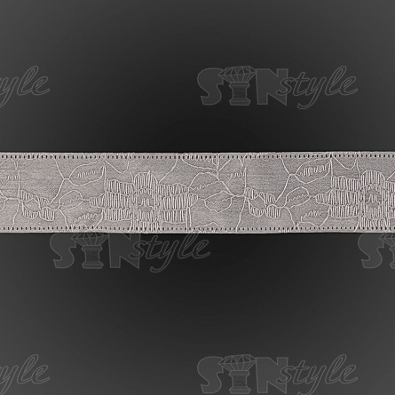 Декоративная лента двухслойная, цвет серый, ширина 25 мм, намотка 20 ярдов фото 3