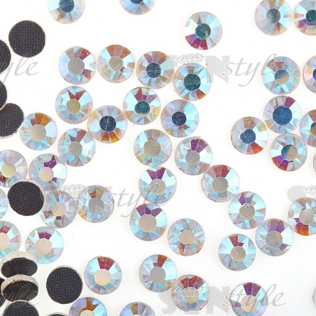 Стразы термоклеевые стеклянные SS30, форма круг, цвет радужный (голография), 288 шт/уп  фото 1