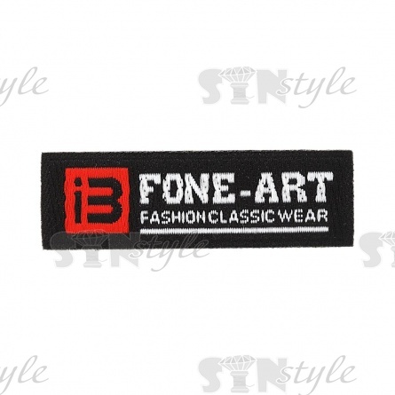 Аппликация пришивная ПВХ/текстильная с надписью, размер 45x15 мм, цвет черный фото 1