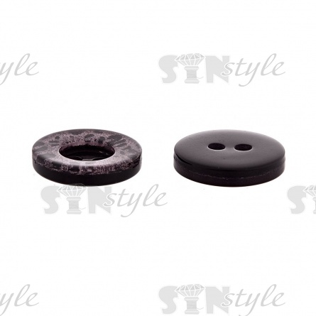 Пуговица пластиковая на два прокола, черная, 20L фото 3