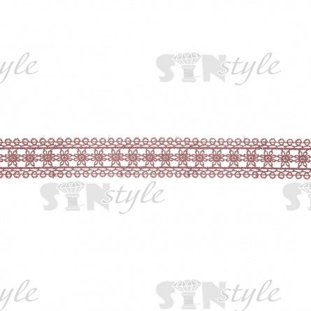 Кружево ажурное с нежным цветочным узором, ширина 30 мм, цвет грязно-розовый, намотка 10 ярдов  фото 2