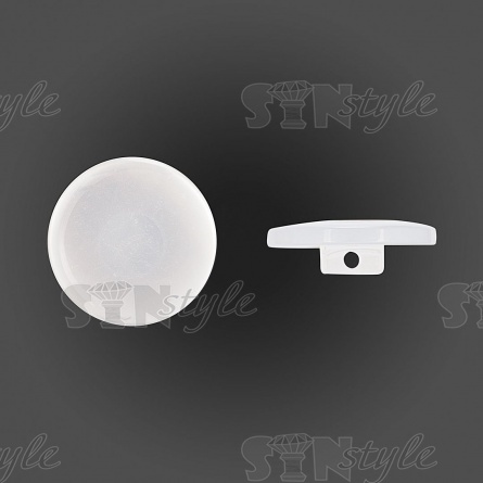 Пуговица пластиковая на ножке, белая перламутровая, 32L фото 1