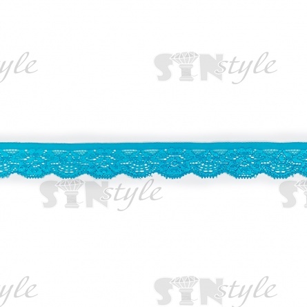 Кружево эластичное, ширина 25 мм, цвет голубой, намотка 15 ярдов, материал лайкра фото 1