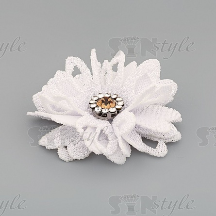 Цветочки декоративные, цвет белый, размер 40 мм,  фото 2