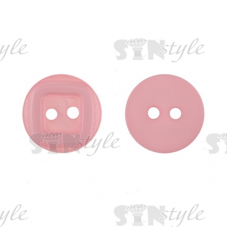 Пуговица пластиковая на два прокола, 20L, цвет розовый фото 1
