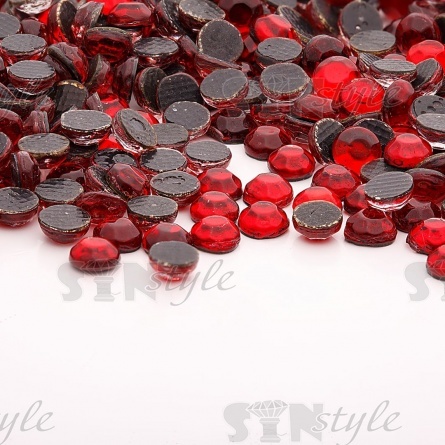 Стразы термоклеевые акриловые SS16, цвет красный, 500гр/уп  фото 1